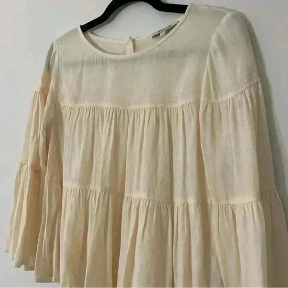 Madewell Tiered Button-Back Cream Blouse Women's XXS - Picture 5 of 11